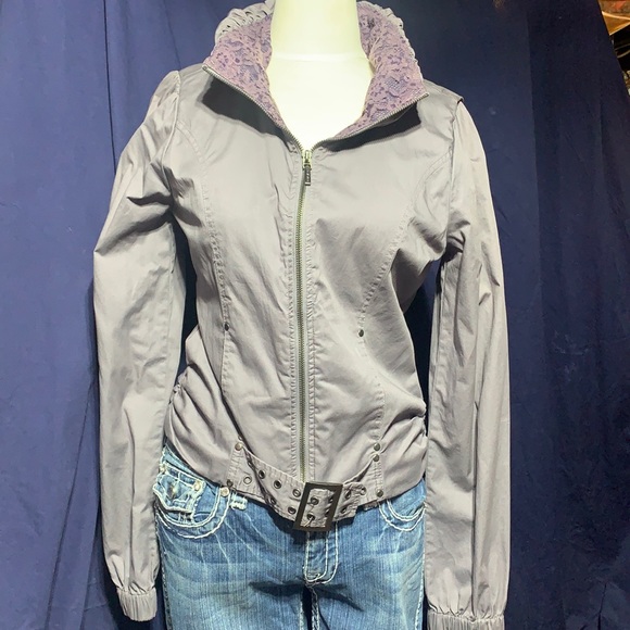 Silver jeans cotton lace zip up jacket great find! - Picture 2 of 16